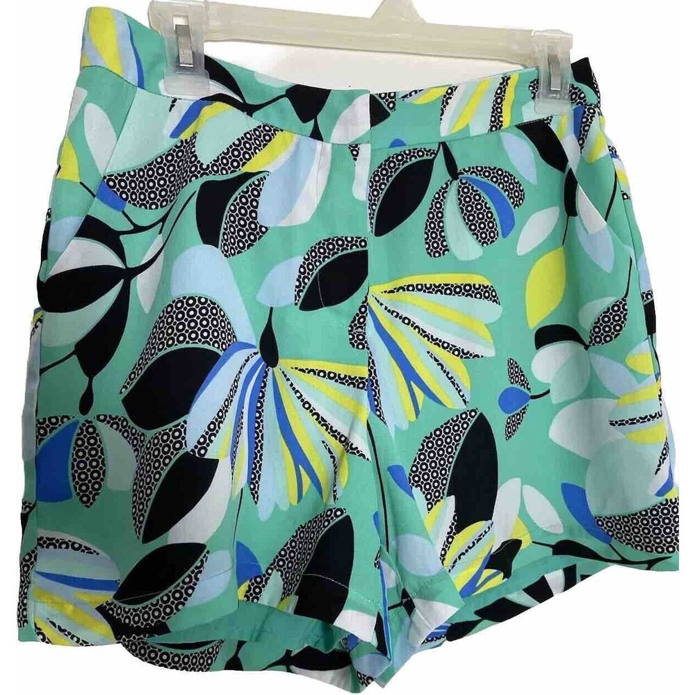 Kaari Blue Women’s fashion Green Mini Floral Print Short Skirts Size 6
